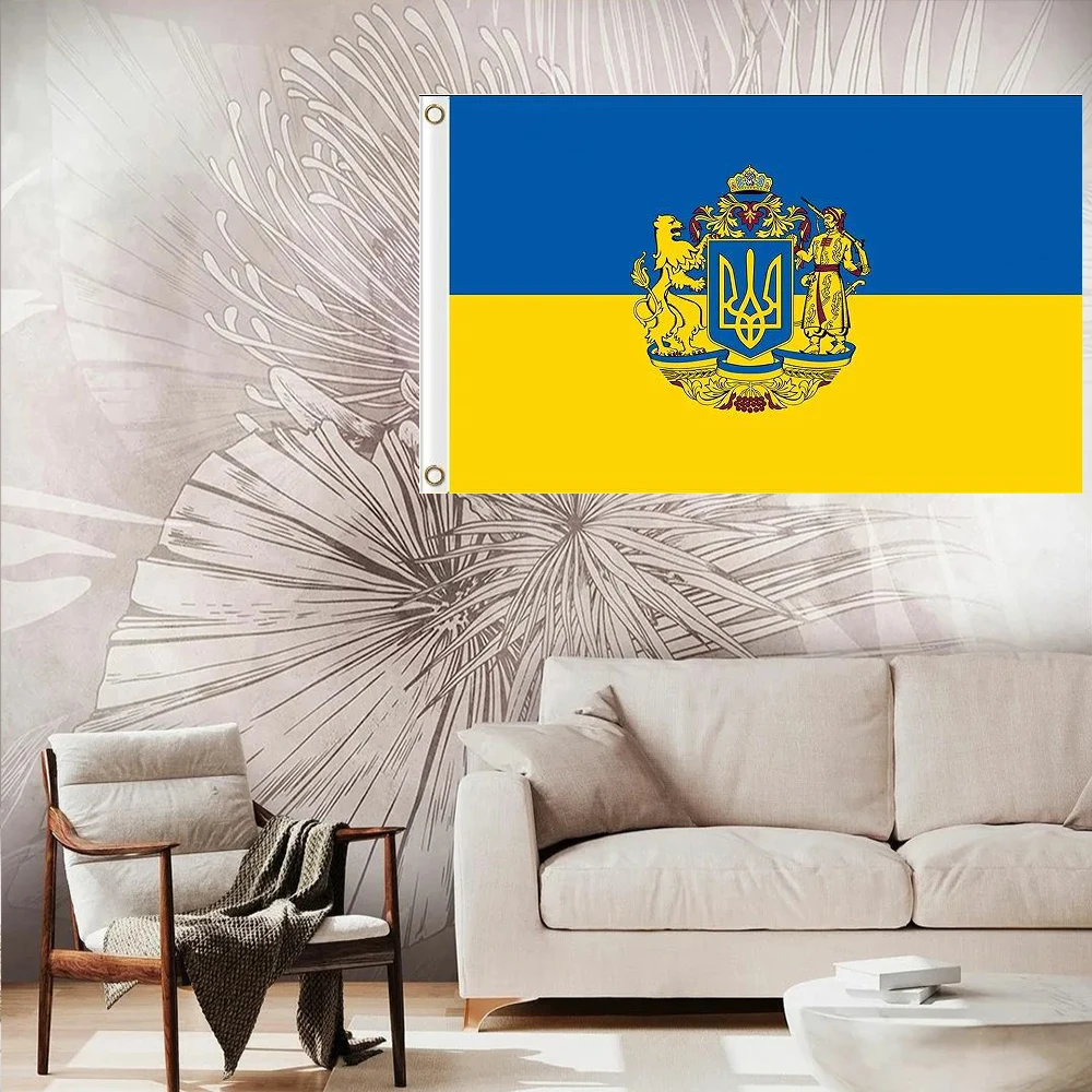 Custom Flag 90x150cm Ukraine National Polyster arty 3'X5' OR 2X3FT BANNER