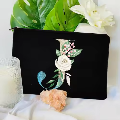 Gradient Initial Makeup Zipper Bags Fashion Travel Toilet Lipstick Pouch Bag Bachelorette Party Bridesmaid Cosmetic Clutch Purse - Image 17