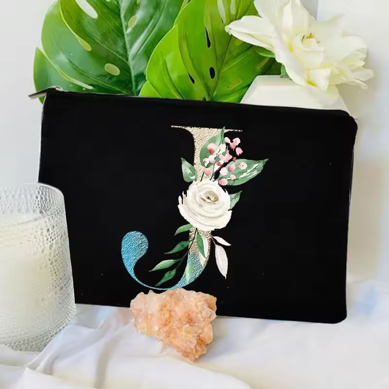 Gradient Initial Makeup Zipper Bags Fashion Travel Toilet Lipstick Pouch Bag Bachelorette Party Bridesmaid Cosmetic Clutch Purse - Image 17