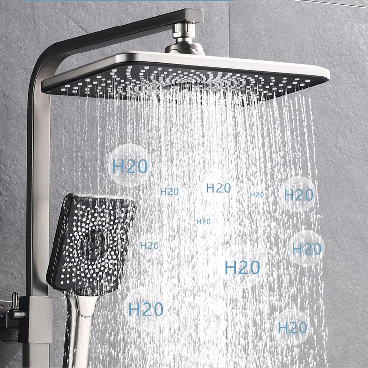 Set doccia da bagno digitale termostatico intelligente Set doccia da bagno a pioggia da 12 pollici Accessori per rubinetti Sistema doccia digitale