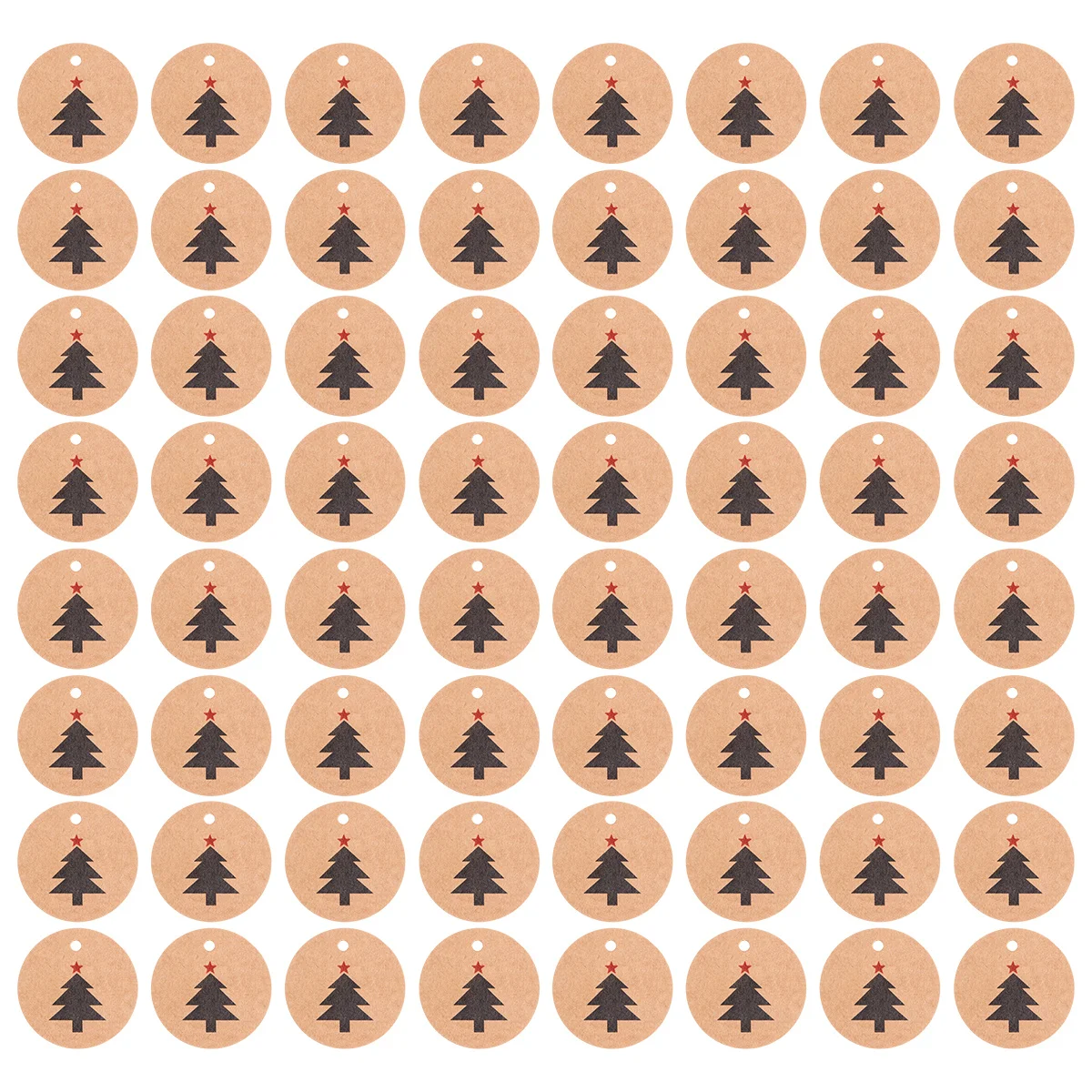 200 pezzi di etichette di carta rotonde Kraft natalizie etichette appese etichette regalo per Natale compleanno progetti artigianali fai da te etichetta di elementi natalizi