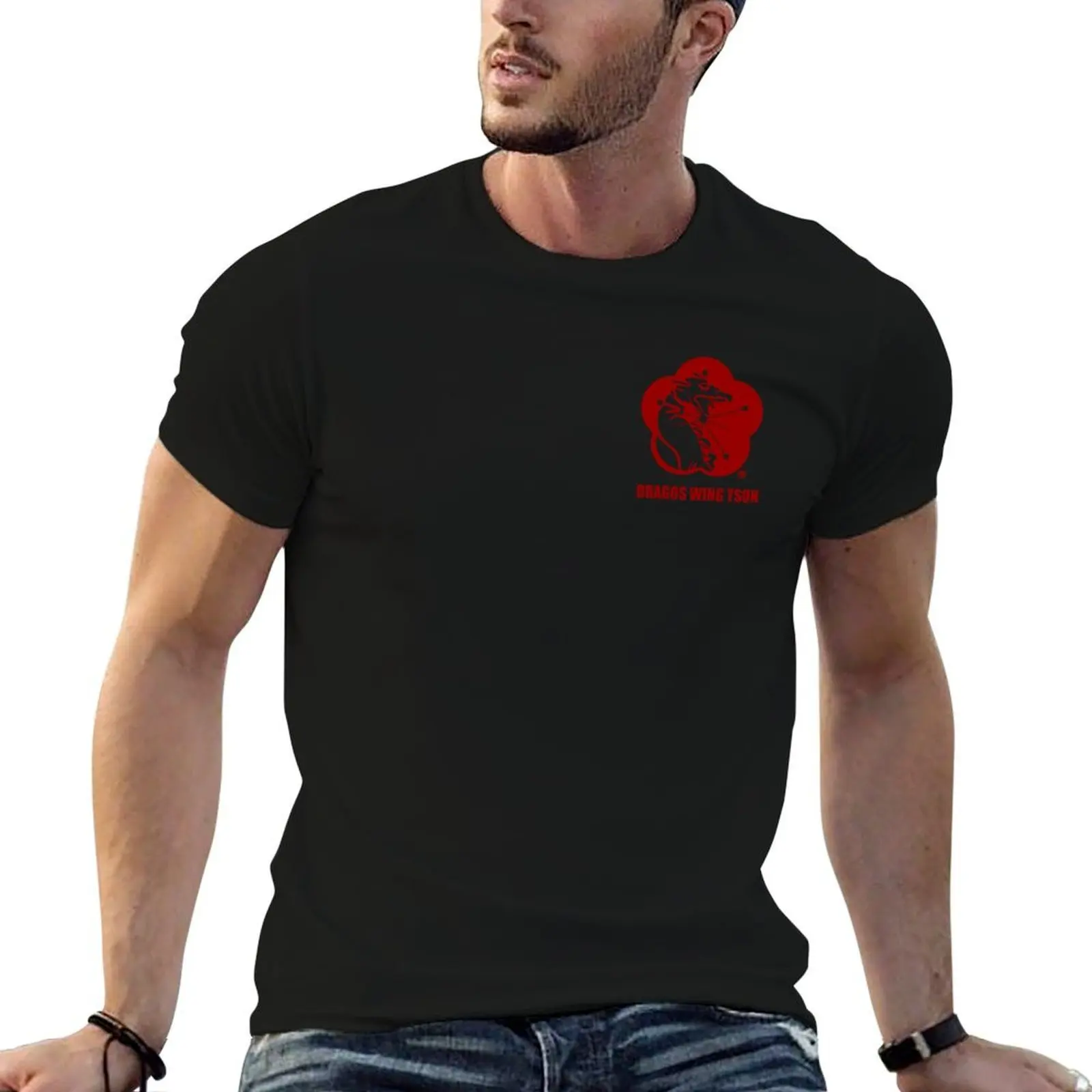 DRAGOS WING TSUN RED LOGO COLLECTION T-Shirt hippie clothes quick-drying mens t shirt graphic