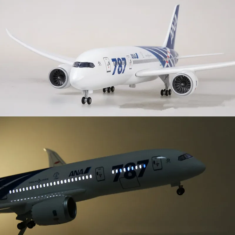 

1:130 Scale Diecast Model ANA Japan Airways Boeing B787 Dreamline Aircraft Resin Airplane With Wheels Toy Collection Display Fan