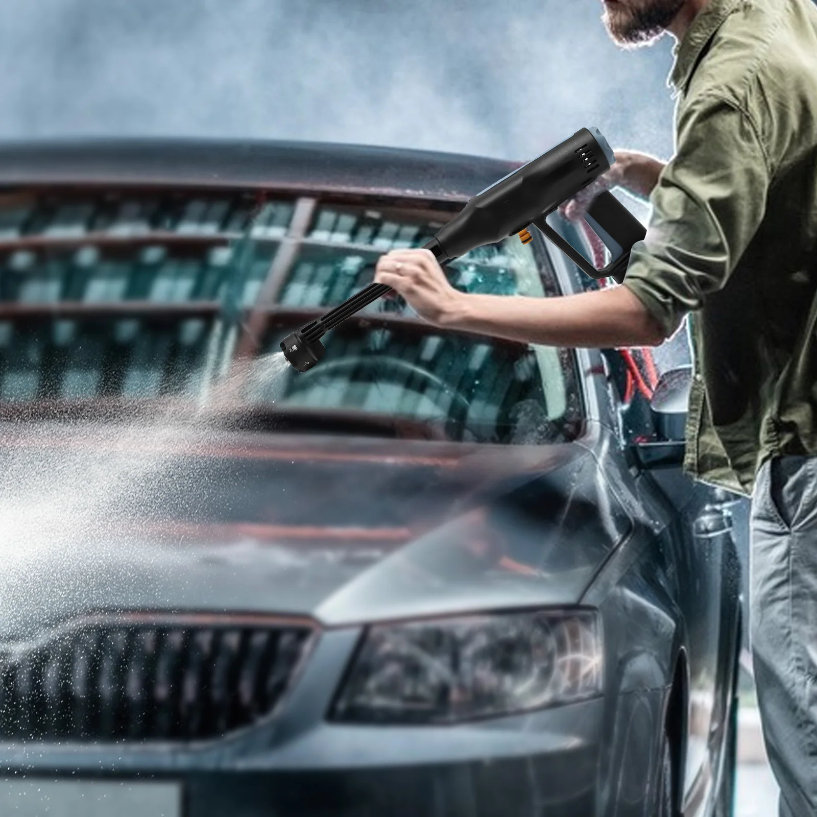 

Беспроводная электрическая мойка высокого давления 6-в-1, 15000 мАч, 380 Вт, IPX7, водонепроницаемый ручной пистолет для мойки автомобилей, система насадок 6-в-1 ‌