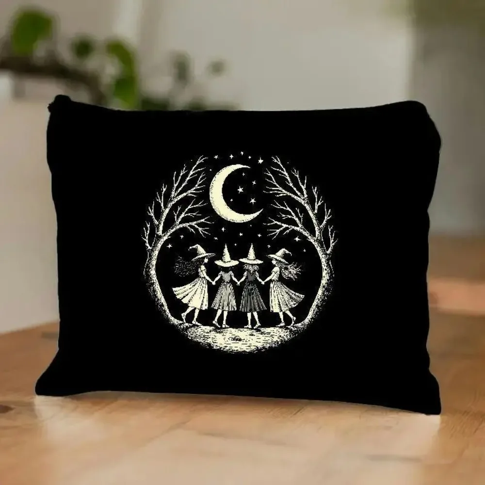 New Cat and Moon Design Makeup Bag Trendy Durable Storage Bag Portable Forest Bag Gift Zipper Toiletry Bag Travel Organizer image 5