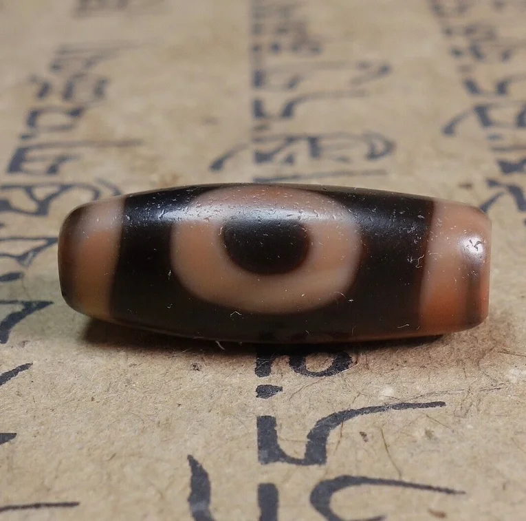 Magic Ancient Tibetan DZI Beads Old Agate 2 Eye Totem Talisman Pendant #5926