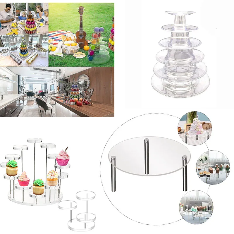 

Acrylic Cupcake Stand Tiered Display Tower for Dessert Candy Pastry Macaron Wedding Party Cake Stand Holder Display Rack