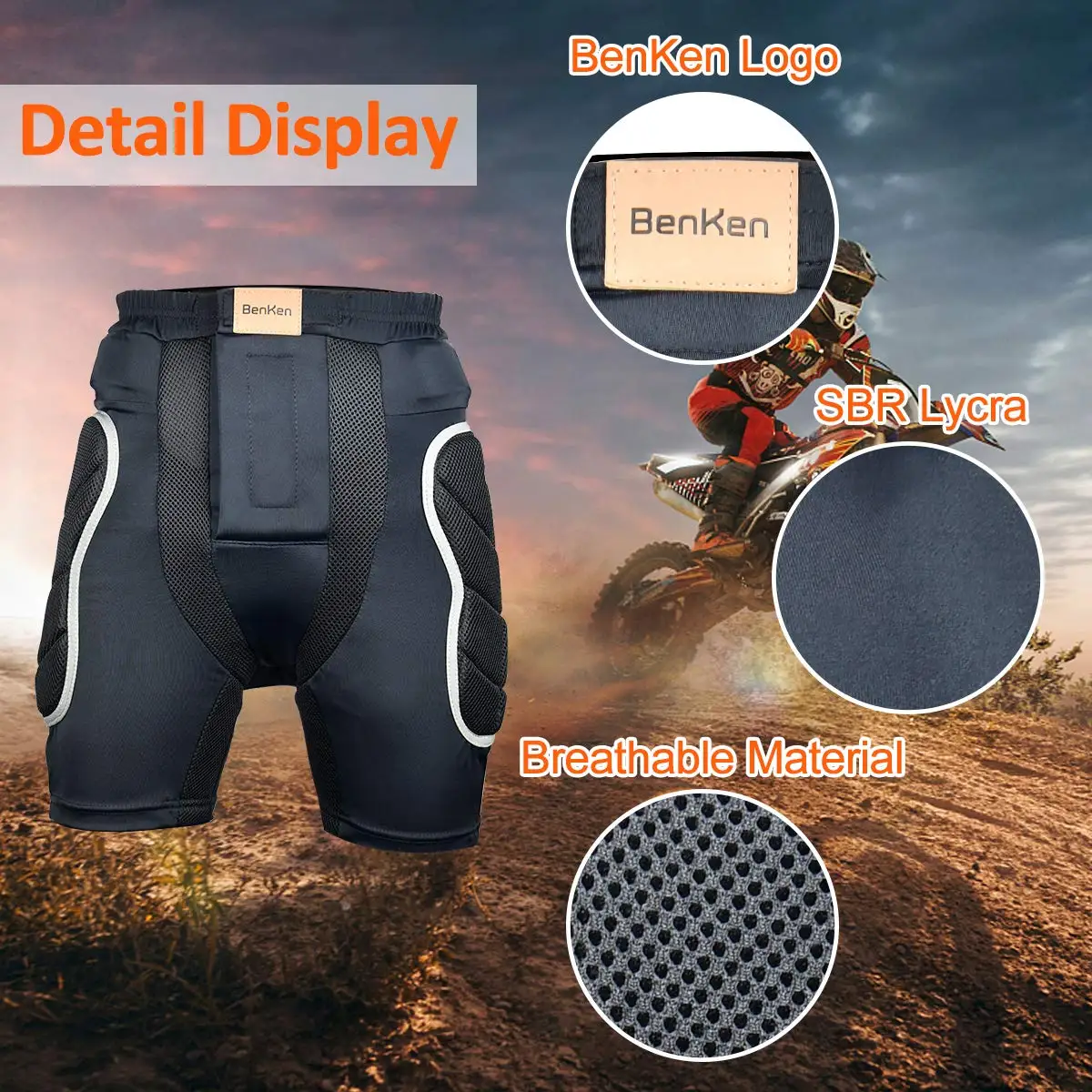 Benken EVA Padded Shorts Ski Protection Drop-resistance Outdoor Sport Impact Protection Equipment for Skateboarding Skiing