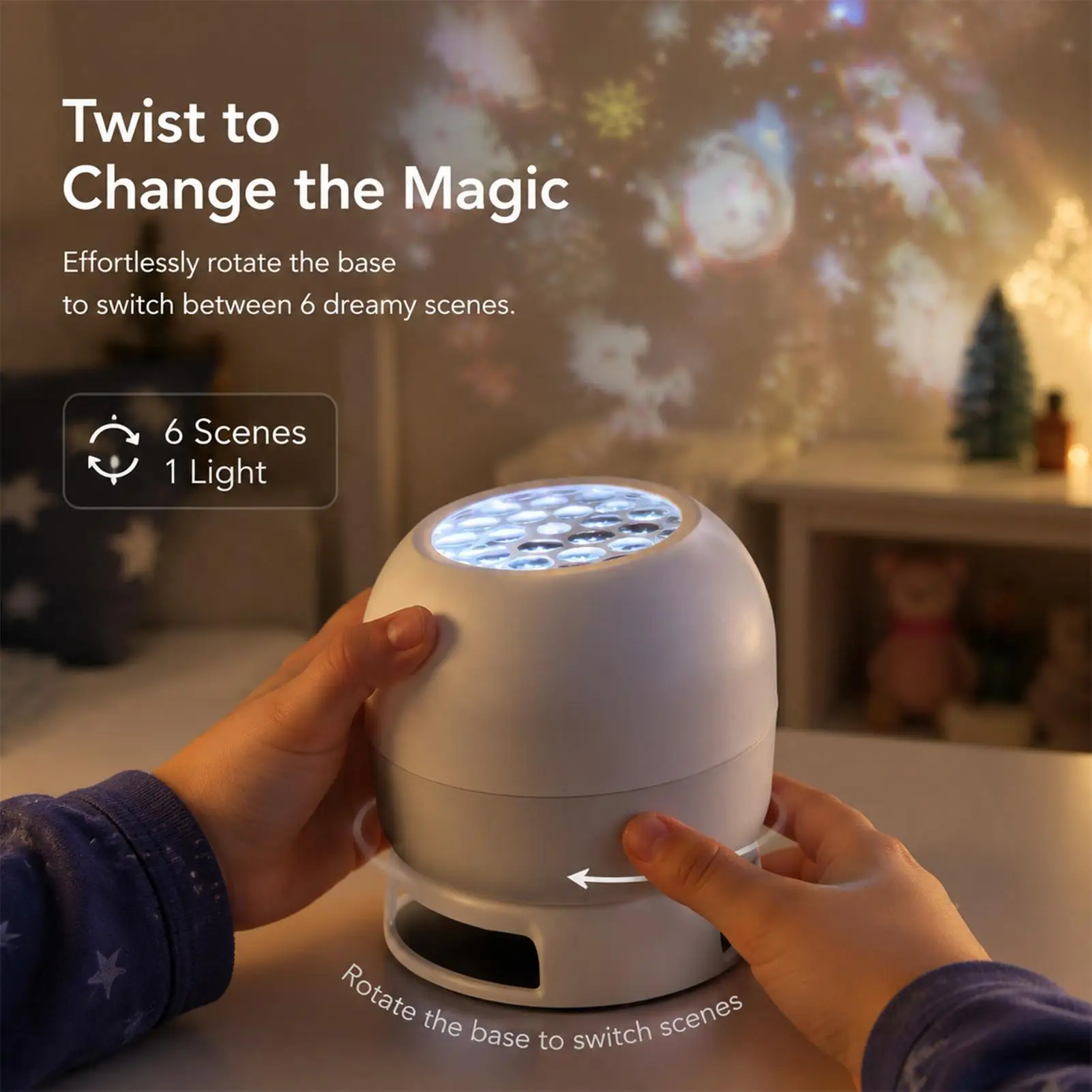 Rotating Projector Light LED Christmas Starry Sky Projector Light USB Powered Atmosphere Night Light For Room Decor