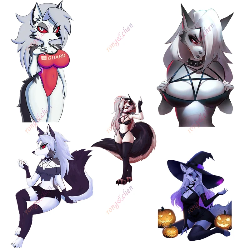 

Cartoon Furry Car Sticker Helluva Boss Loona for Car Motorcycle Racing Helmet Laptop Trunk Body Car Window Surfboard PVC Decals