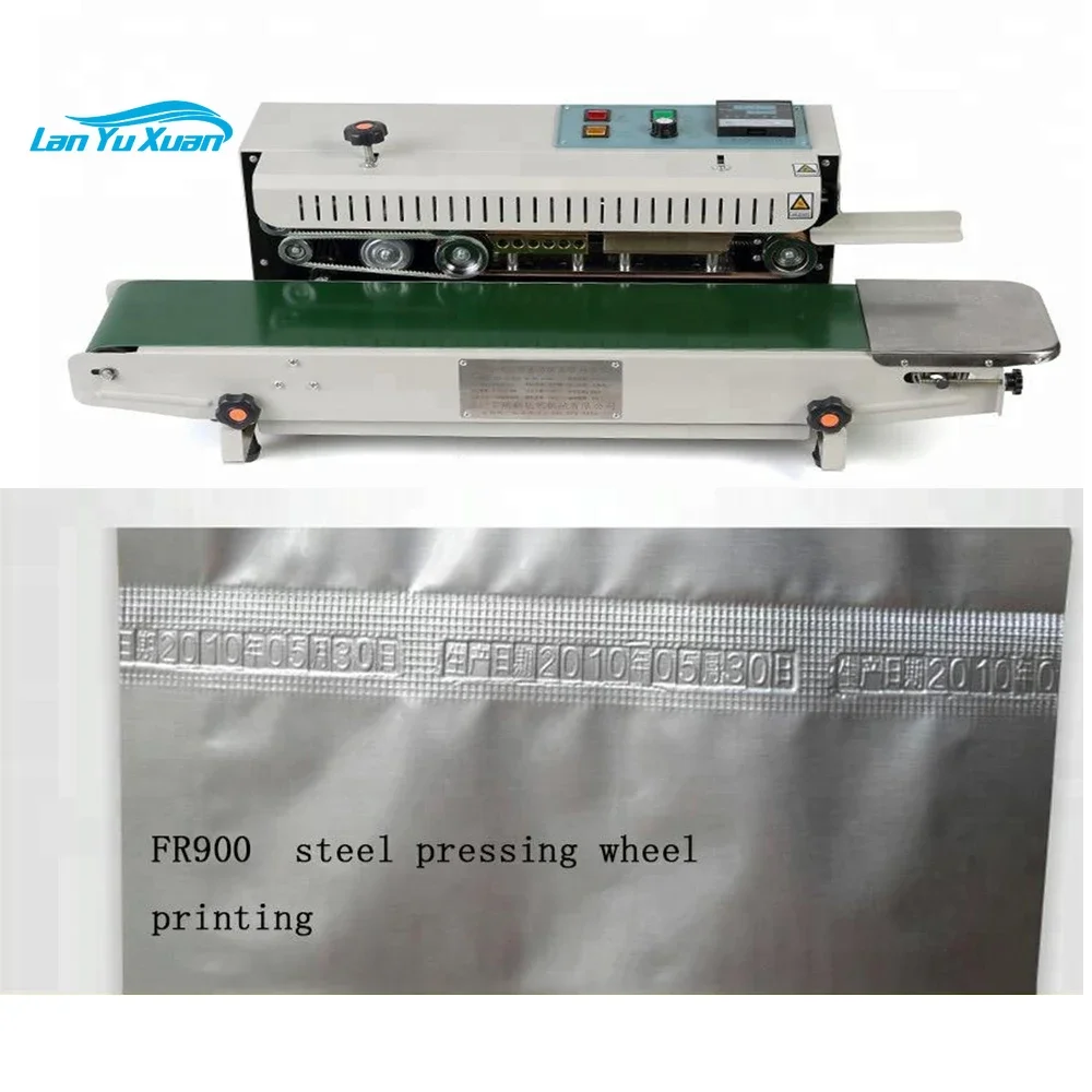 Guaranteed 100% New 220V Continuous Automatic Plastic Bag Heat Sealing Machine FR-900,Steel Wheel Printing Date