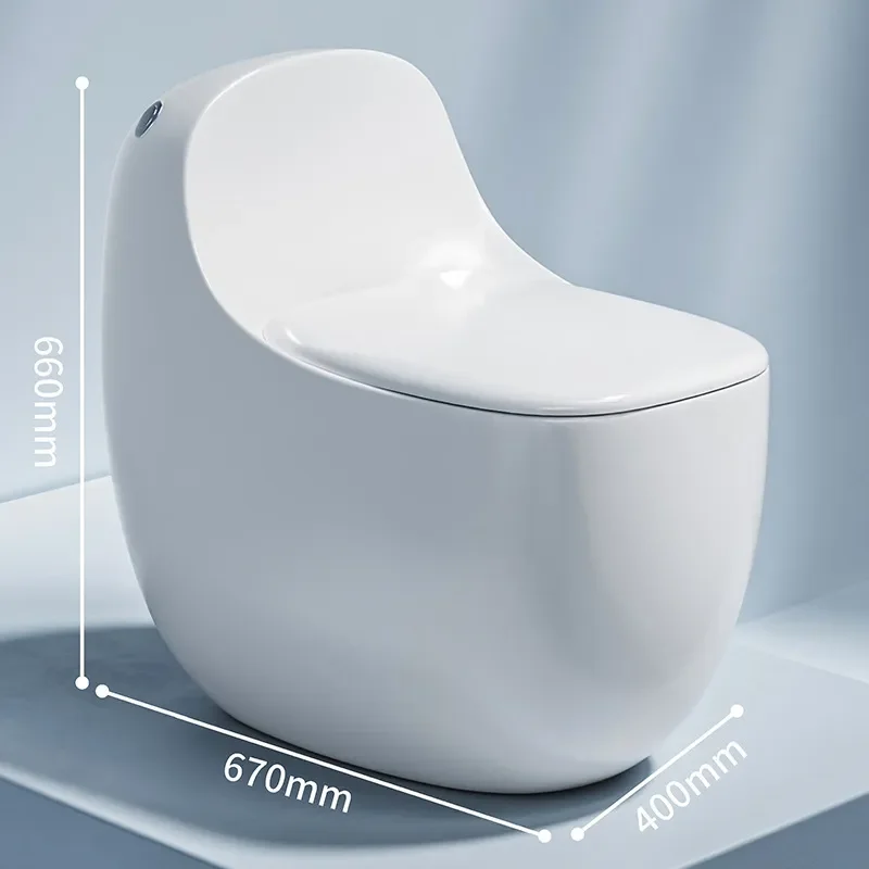 for Household Flush Ordinary Toilet Egg Round Toilet Bed and Breakfast Decoration Hotel Project Wholesale Cross Border