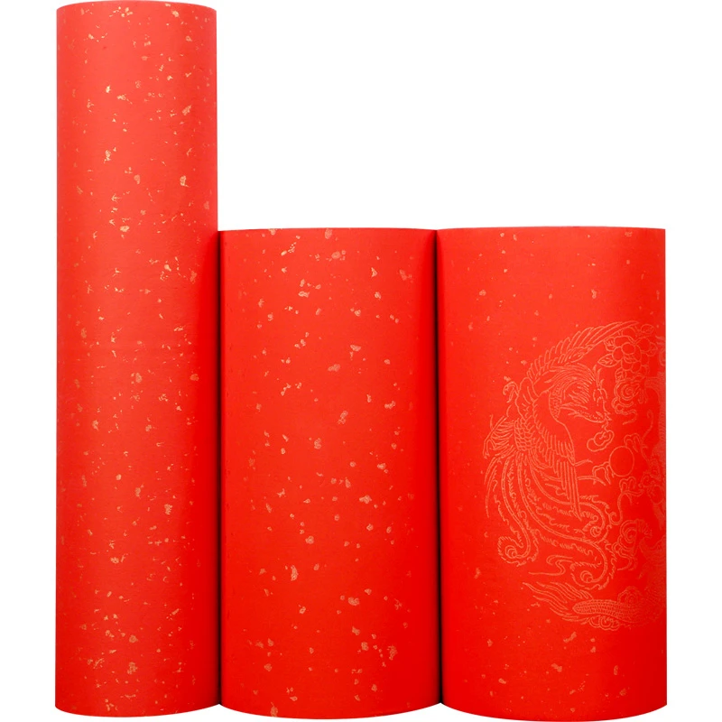 Red Xuan Paper Spring Couplets Rijstpapier Rolling Chinese Spring Festival Calligraphy Paper Chinese Half Ripe Red Xuan Paper