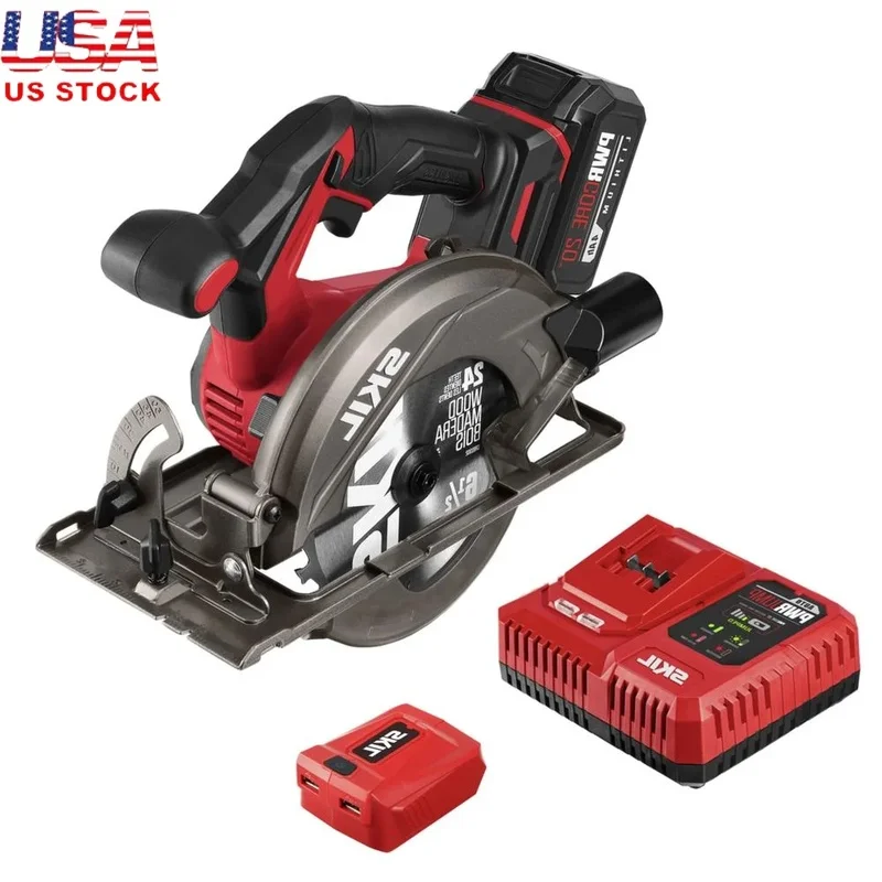 

Cordless Circular Saw Kit, 20V Brushless Motor, 6-1/2'' Blade, Long Battery Life, Fast Charging