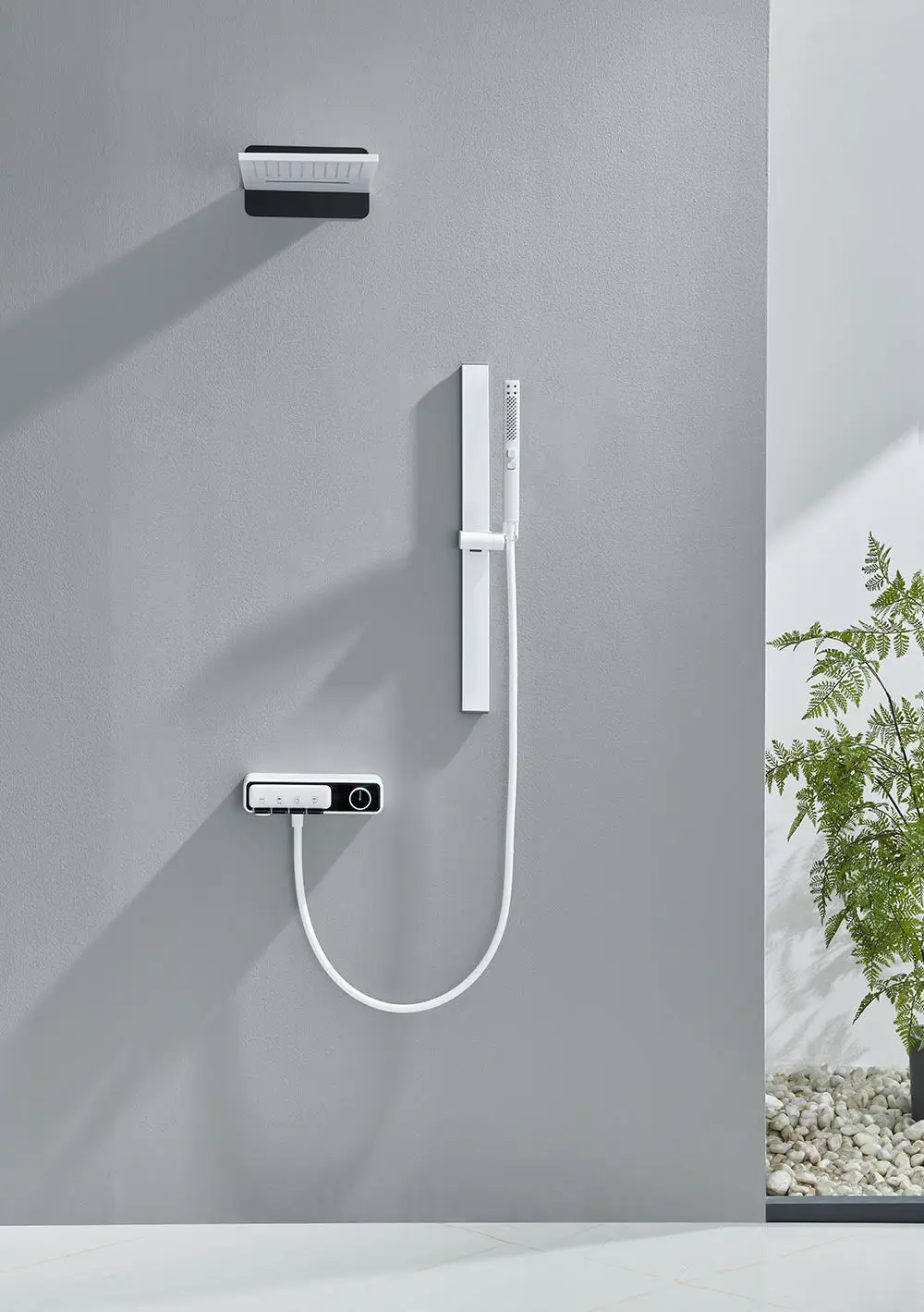 Luxus Regenduschkopf Set Rutsche Bar Einhand Thermostatmischer Messing Finish Kupfer Duscharmatur Modernes Design