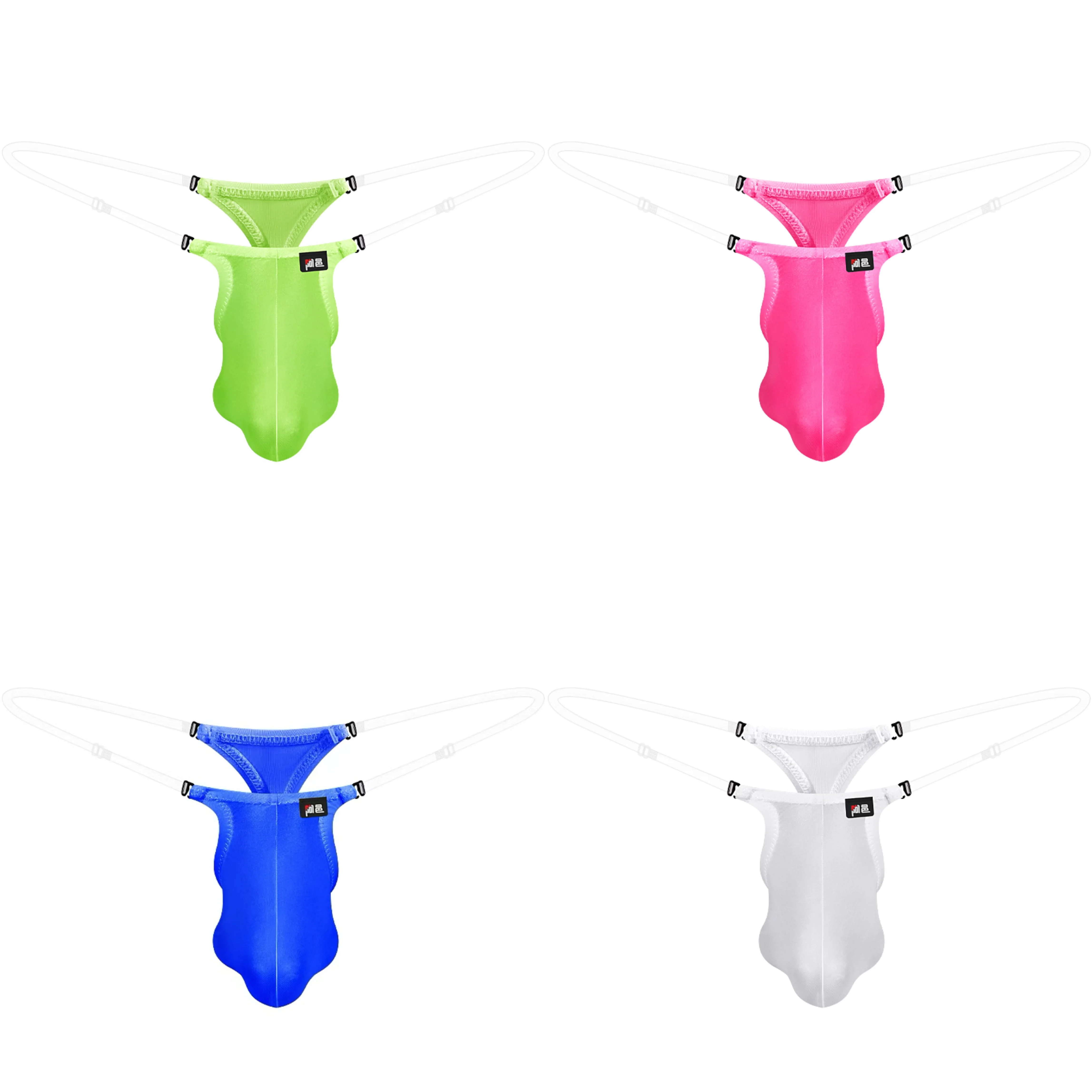 Unique Adjustable Underwear Men Brazilian Thongs Fully Transparent Ultra-Thin Ice Silk Men's Fun Low Waisted Slim Fitting T-Pant