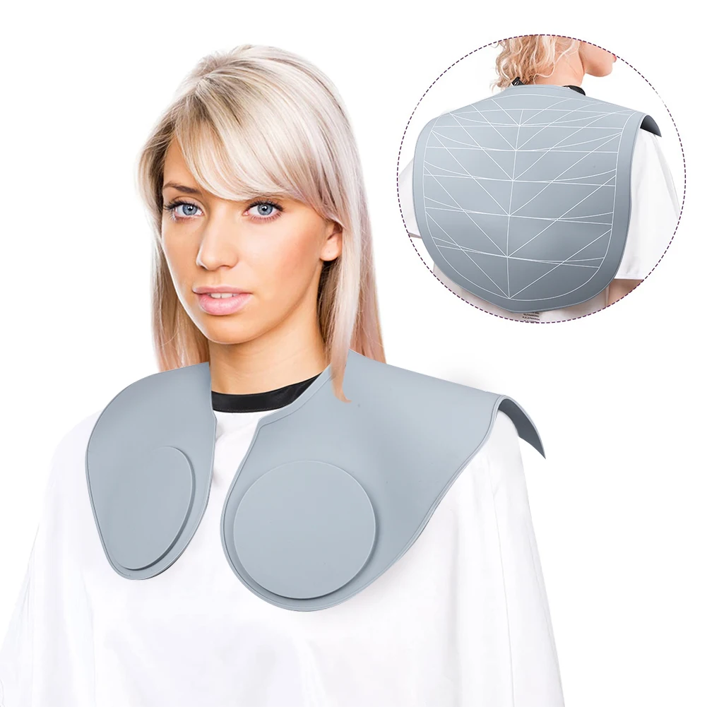 Silicone Hair Cutting Guide Collar Waterproof Cutting Cape with Guidelines Weighted Hair Dye Collar for Salon Home