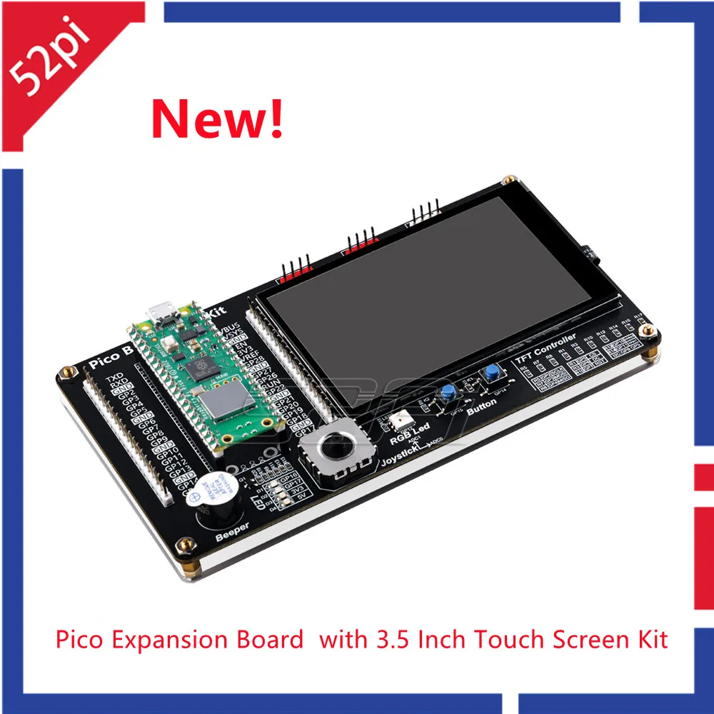 

Raspberry Pi Pico /Pico W Breadboard Kit with 3.5 Inch Touch Screen Display LED Indicator