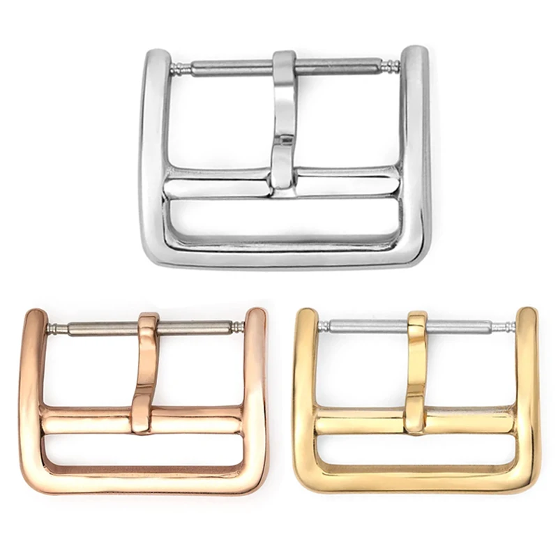 12mm 14mm 16mm 18mm 20mm 22mm Stainless Steel Watch Buckle Pin Clasp Polished Metal Buckle Silver Gold Buckle Watch Accessories