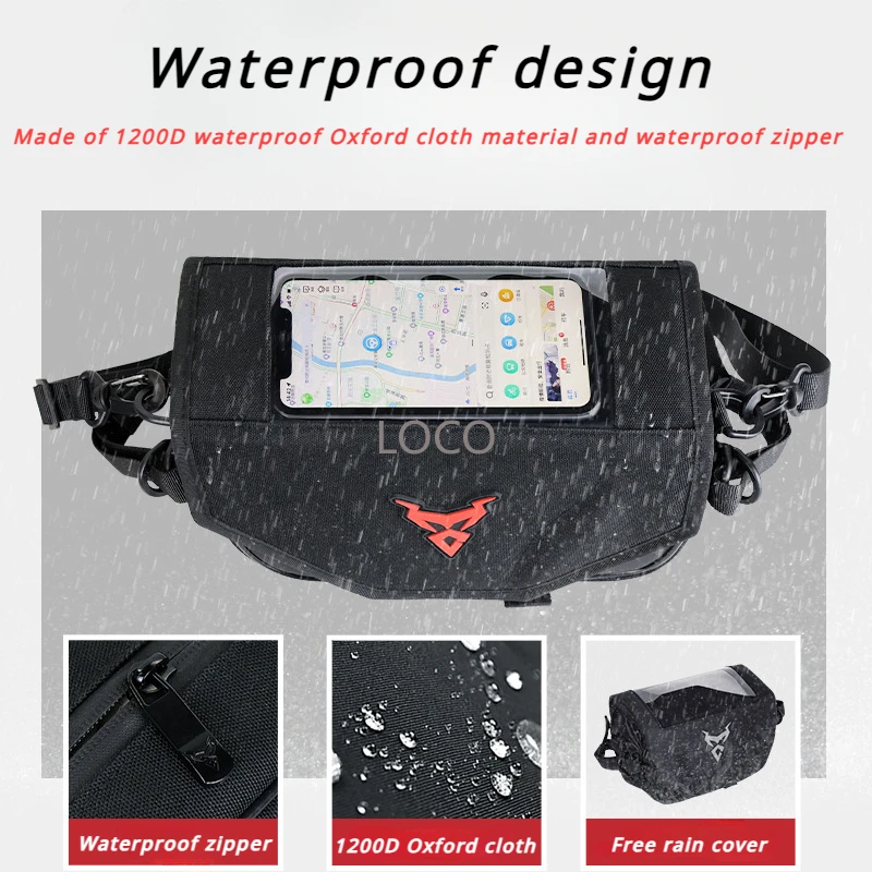 MOTOCENTRIC Motorcycle Navigation Bag Waterproof Waist Bag Magnetic Buckle 45 Tilt Angle Fuel Tank Bag Motorbike Tool Backpack