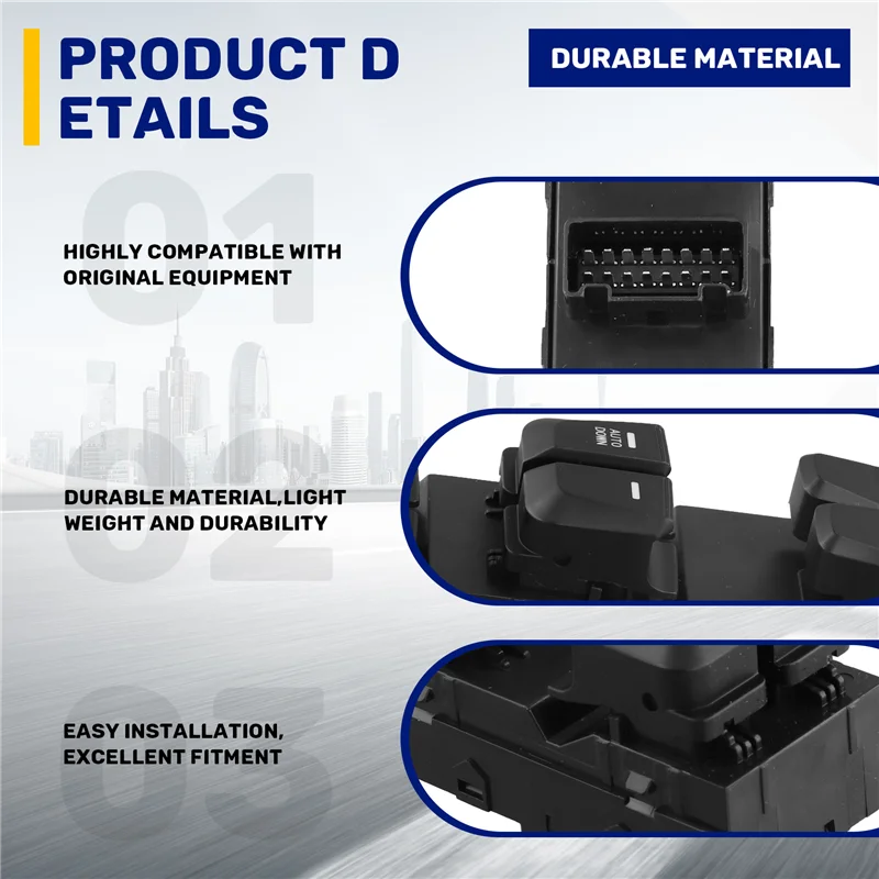 

A33K-Car Master Power Window Switch 93571-2S000 For Hyundai Tucson 2005-2010 Window Lifter Control Switch