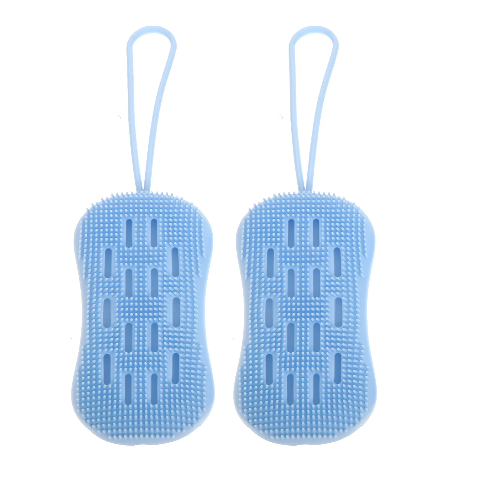 

Набор из 2 силиконовых щеток для душа с мягкой щетиной, массажная мочалка для тела, инструмент для очищения, аксессуар для ванной, силиконовая щетка для душа