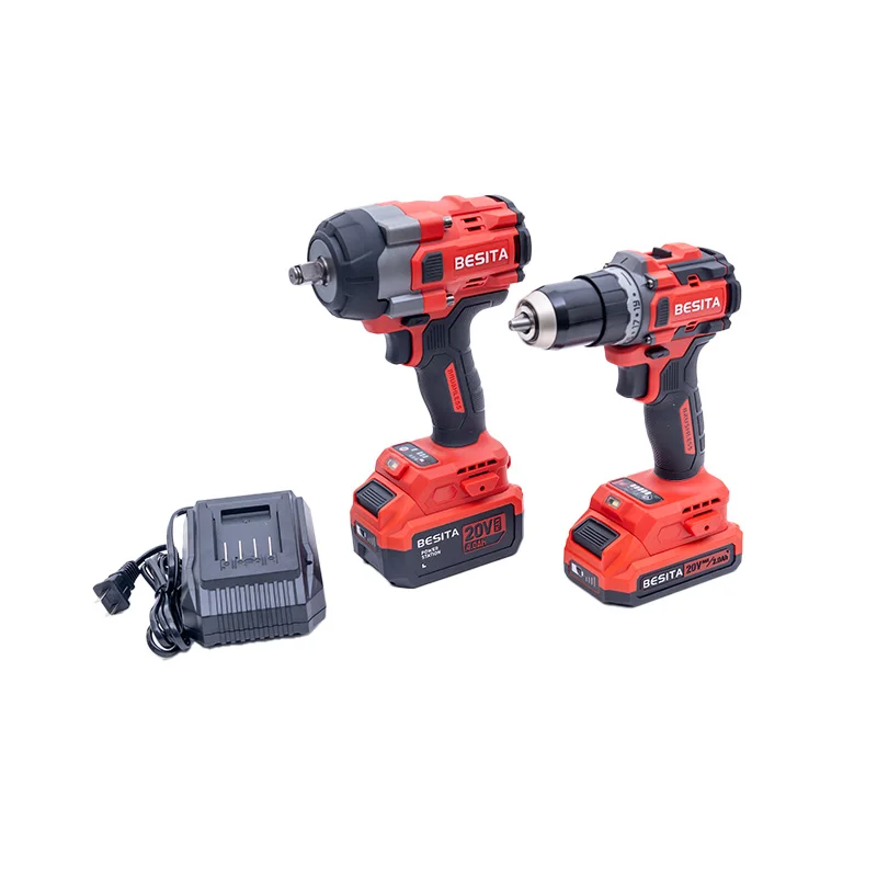 High quality wireless lithium battery drill drill impact wrench set for home industrial cars