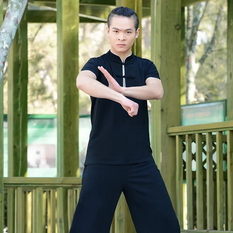 Martial Art Uniform Tai Chi Clothes Kung Fu Dress Wushu Clothing Unisex Women And Men Kun Master Short Sleeve 2023 New Style