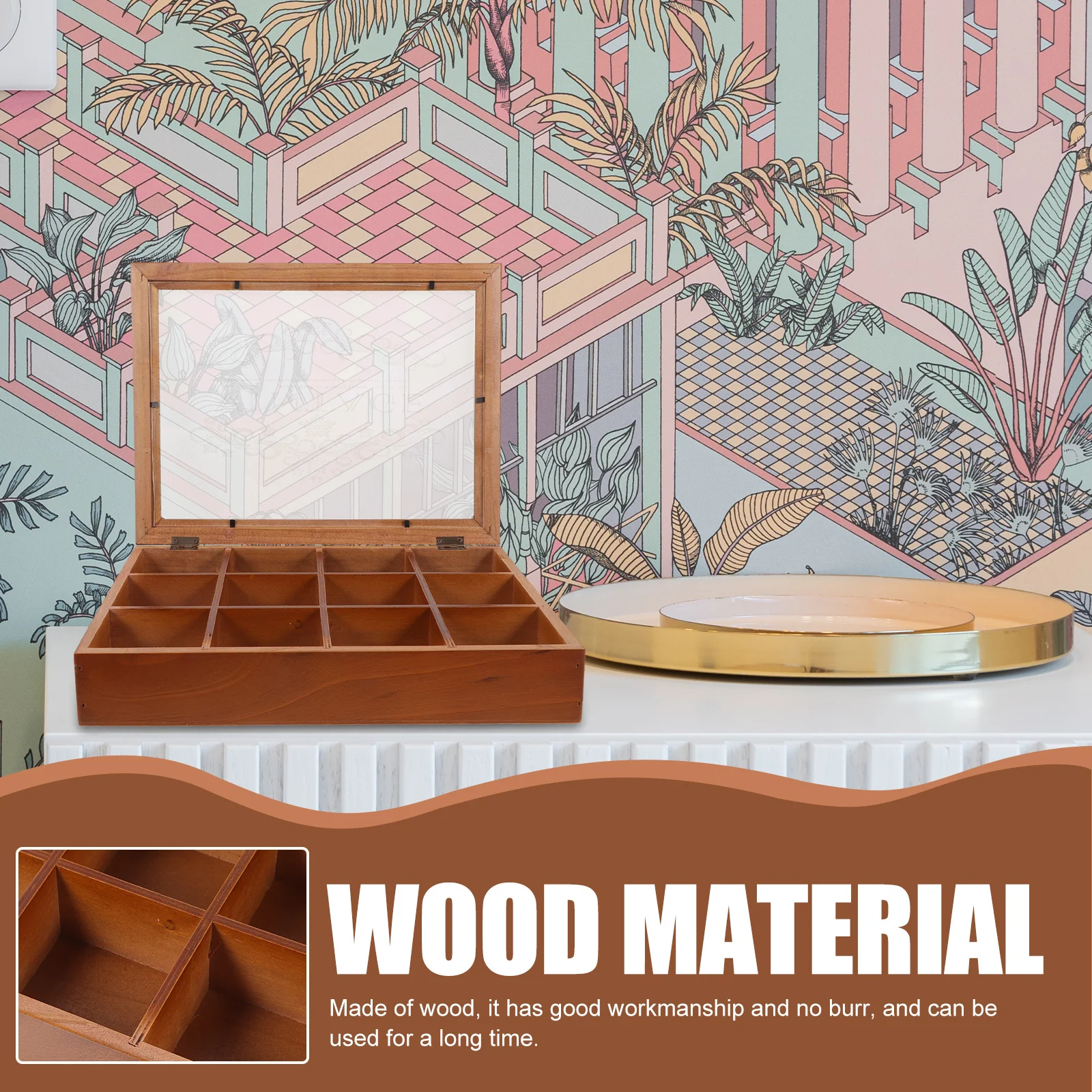 

1 шт. деревянный органайзер для ювелирных изделий, винтажный чехол для хранения серег, колец, подвесок, безделушек, настольный декоративный контейнер