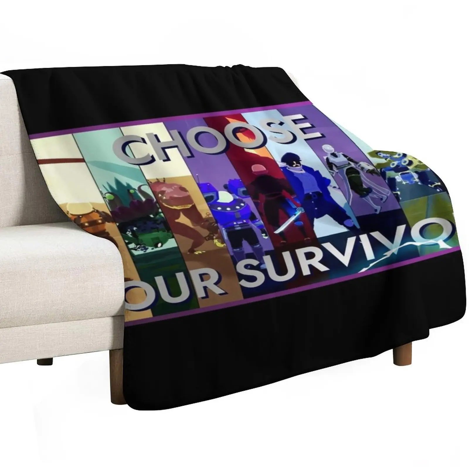 Choose Your Survivor, Rosk Of Rain 2 Throw Blanket Cozy Warm Blanket for Bed Room Decor