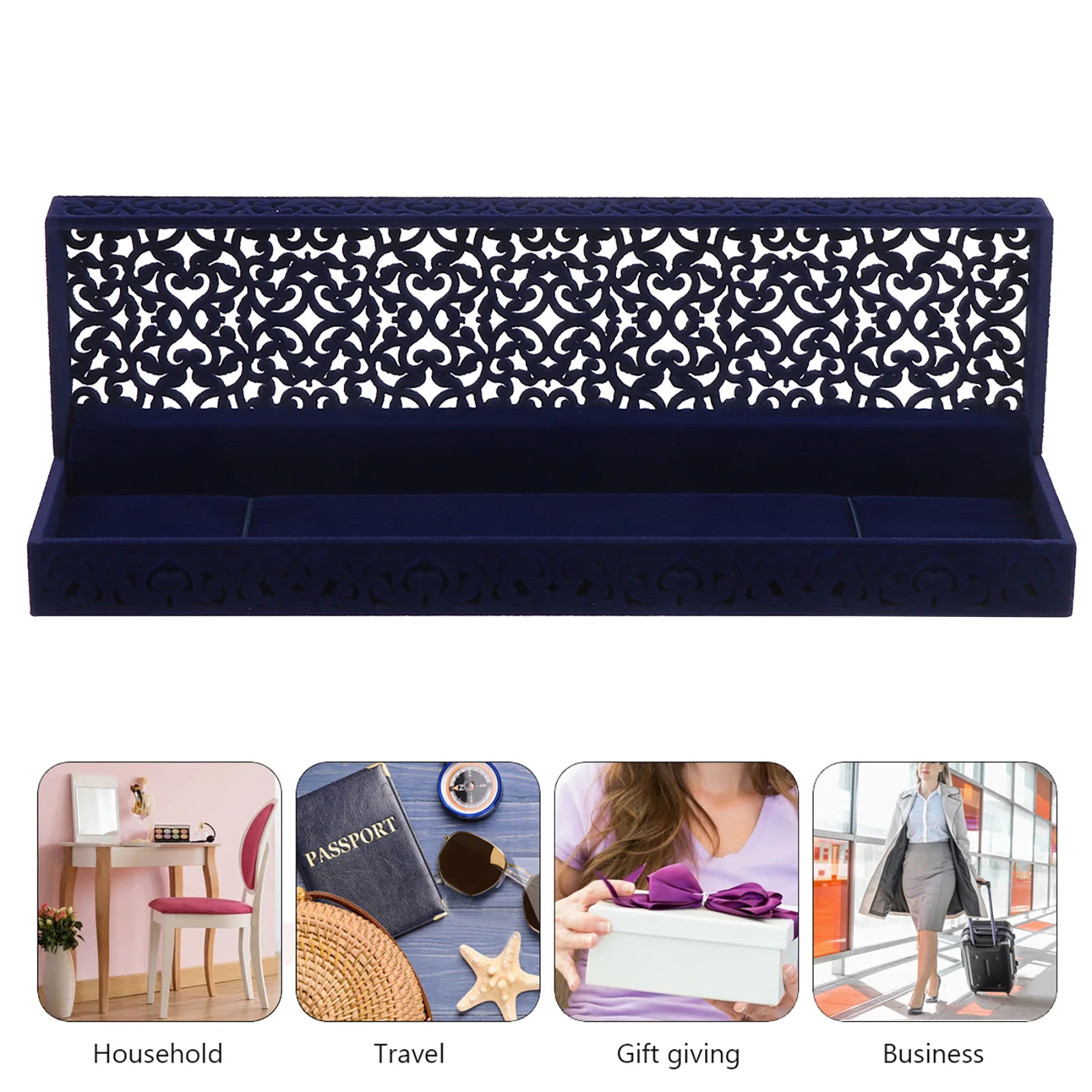

Unique Blue Necklace Packaging Case Elegant Jewelry Box For Special Occasions Dustproof Scratch Resistant Organizer