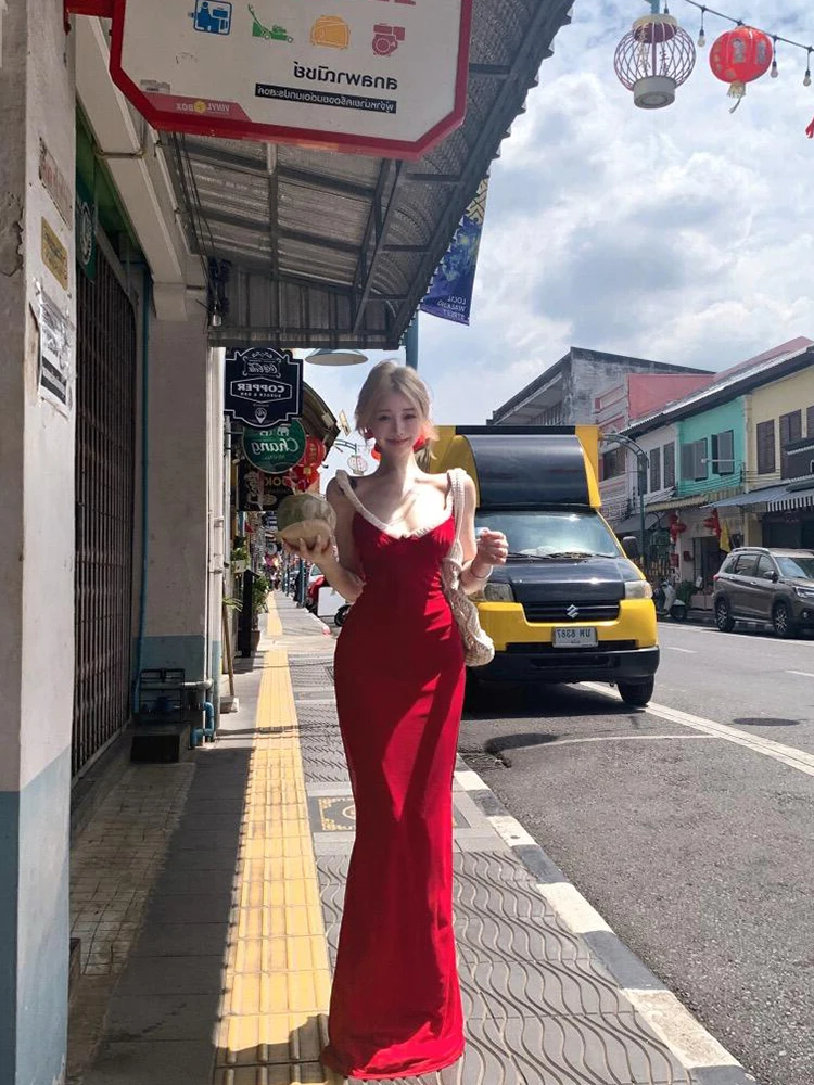 Uma donzela verão vermelho fino ajuste dr com cinto cinta fi cauda roupas femininas aberto ba casual sle vestido plus size