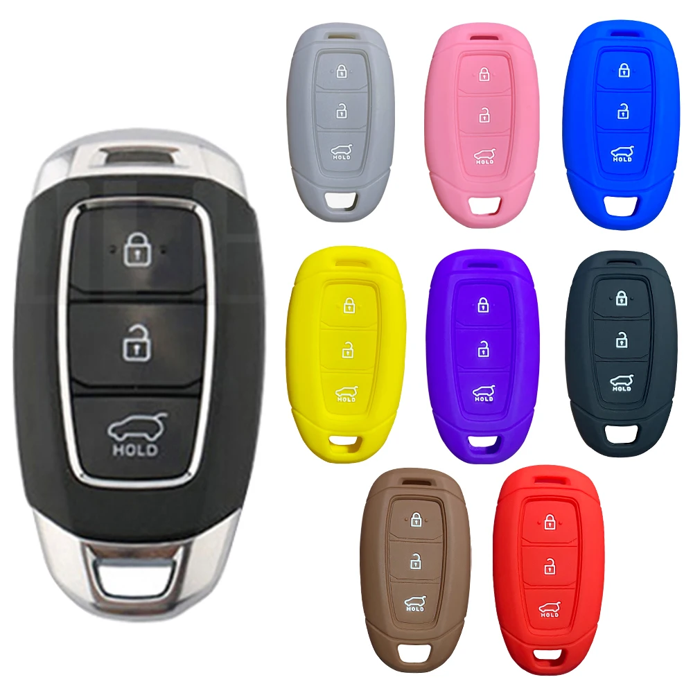 Silicone Key Case Holder Fit For Hyundai Creta II 2022 Kona I30 Ix25 Elantra 2017 Solaris Veloster Encino Accent Car Accessories