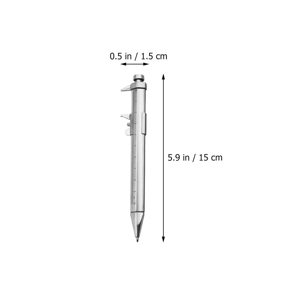8Pcs Multipurpose Vernier Ballpoint Pens Portable Writing Pen School Supplies Student Stationery Pen Scale Ballpoint Pens