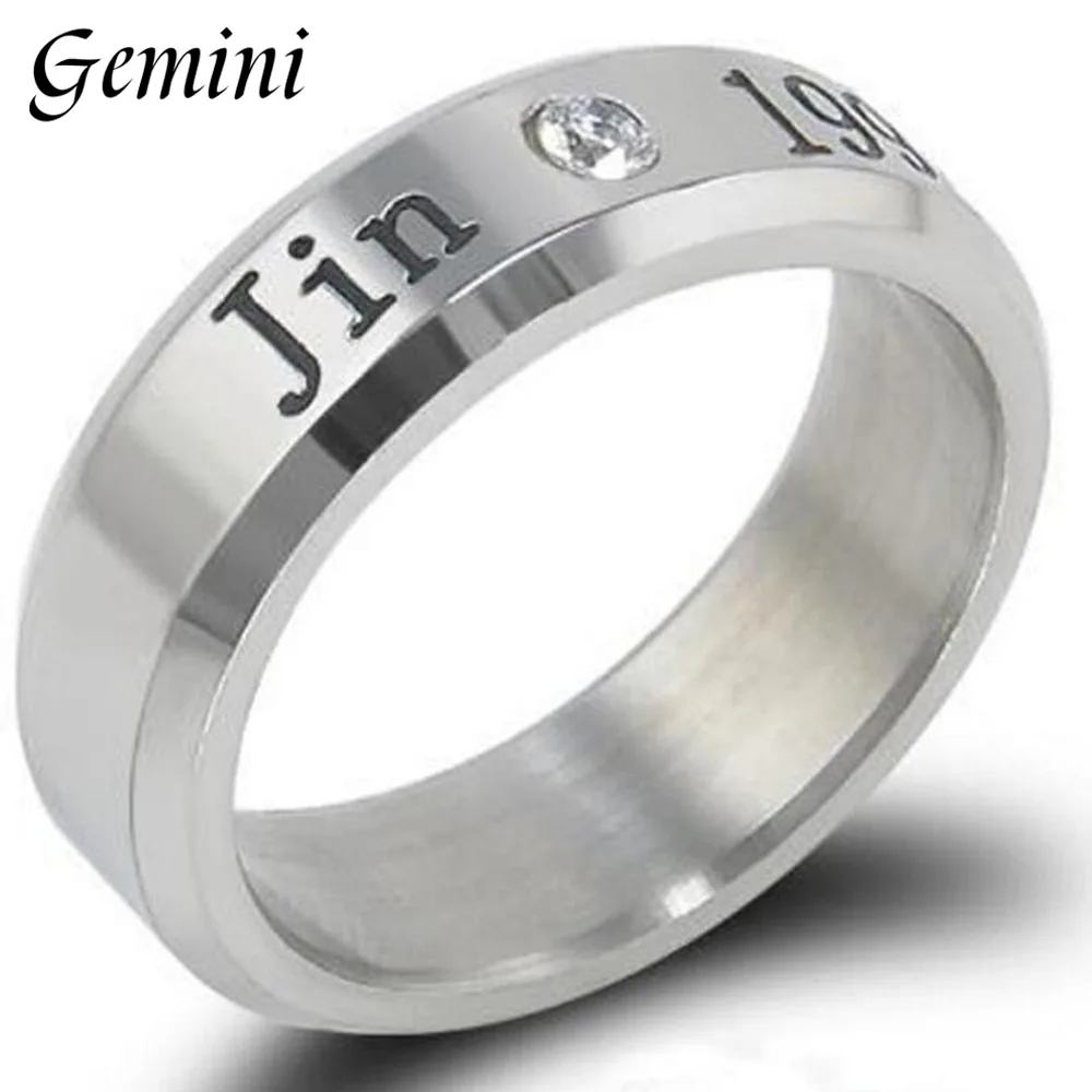 ARMY Jung Kook J-HOPE Jimin Jin Rap Monst SUGA V Rm Rhinestone Titanium Steel Finger Ring Original Kpop Jewelry Gifts Inner 18mm