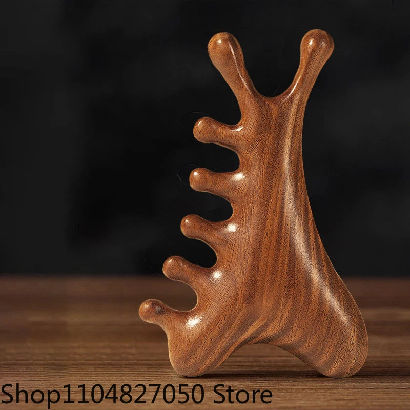 متعددة الوظائف ميريديان خشبية تدليك رئيس الصحة مشط خشب الصندل كبير واسعة الأسنان جواشا نقطة مشط