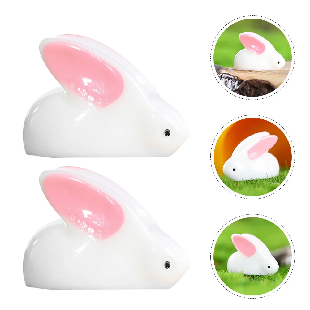 

25Pcs Miniature Rabbit Resin Statues Lovely Micro Landscape Animal Decoration for Garden Yard Desktop Ornament