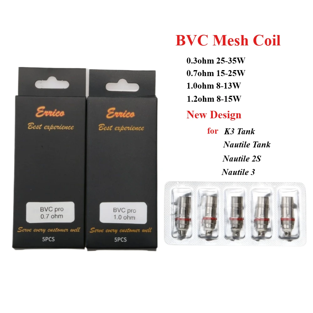 Nueva bobina de malla de repuesto Aspire Nautilus BVC Pro 5 unids/pack para Kit de tanque Nautilus 3 K3 MTL Zelos