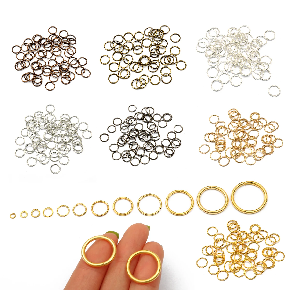 Bulk Pack 500pcs DIY Jump Rings  Split Connectors for Jewelry Making Findings Link Loop Necklaces Wholesale Accessories