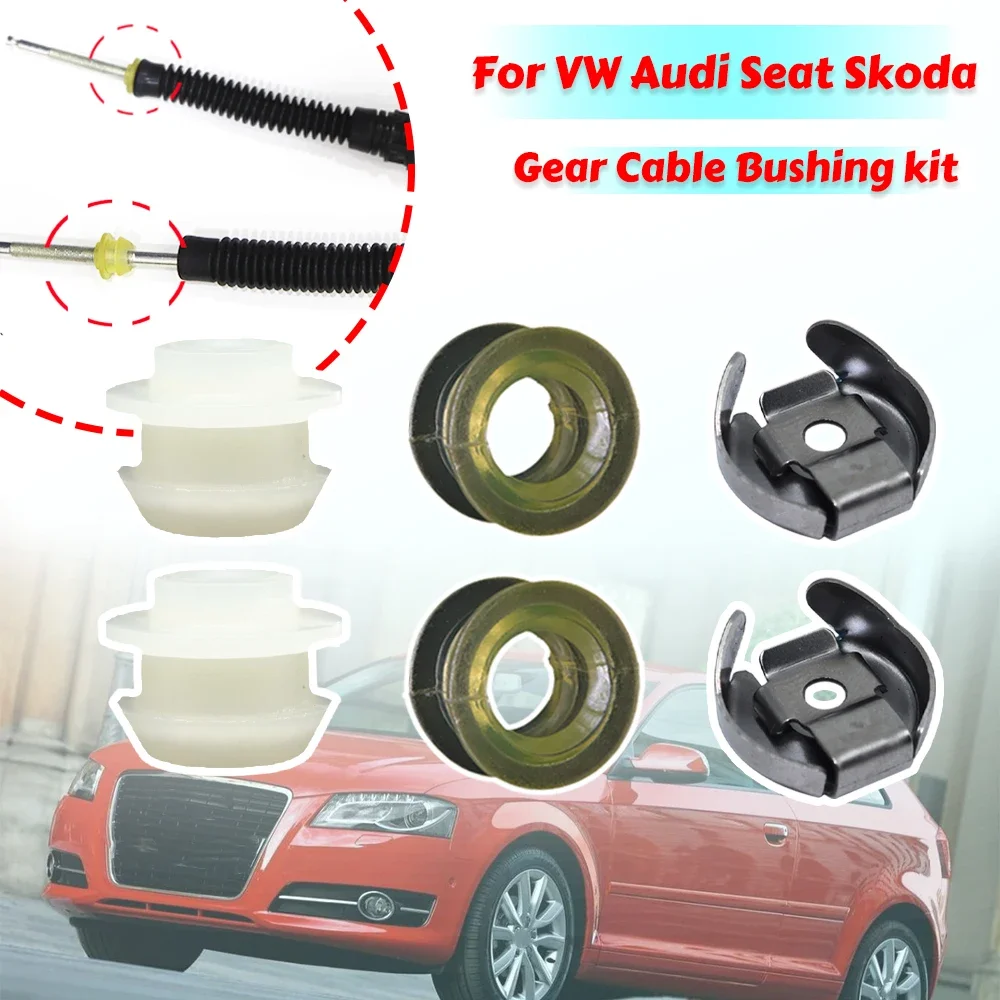 Manual Gearbox Shift Cable Linkage Bushing Kit For VW Audi Seat Skoda Shifter Lever Selector Rod Connect Bush Repair Car Parts