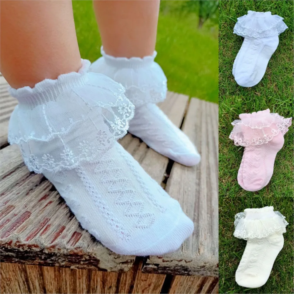 Chaussettes d'été en dentelle pour bébé fille, Section mince, bonneterie pour bébé, chaussettes de princesse en maille, collection printemps et automne