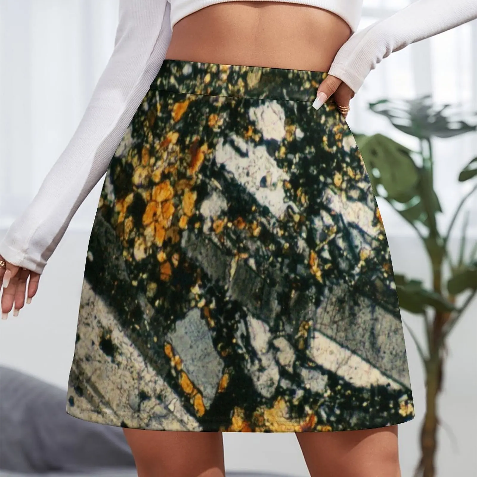 Feldspat Dünn schnitt geologische Mineral kunst Minirock Frauen Röcke Sommer rock koreanische Sommerkleid ung Mode koreanische Kleidung