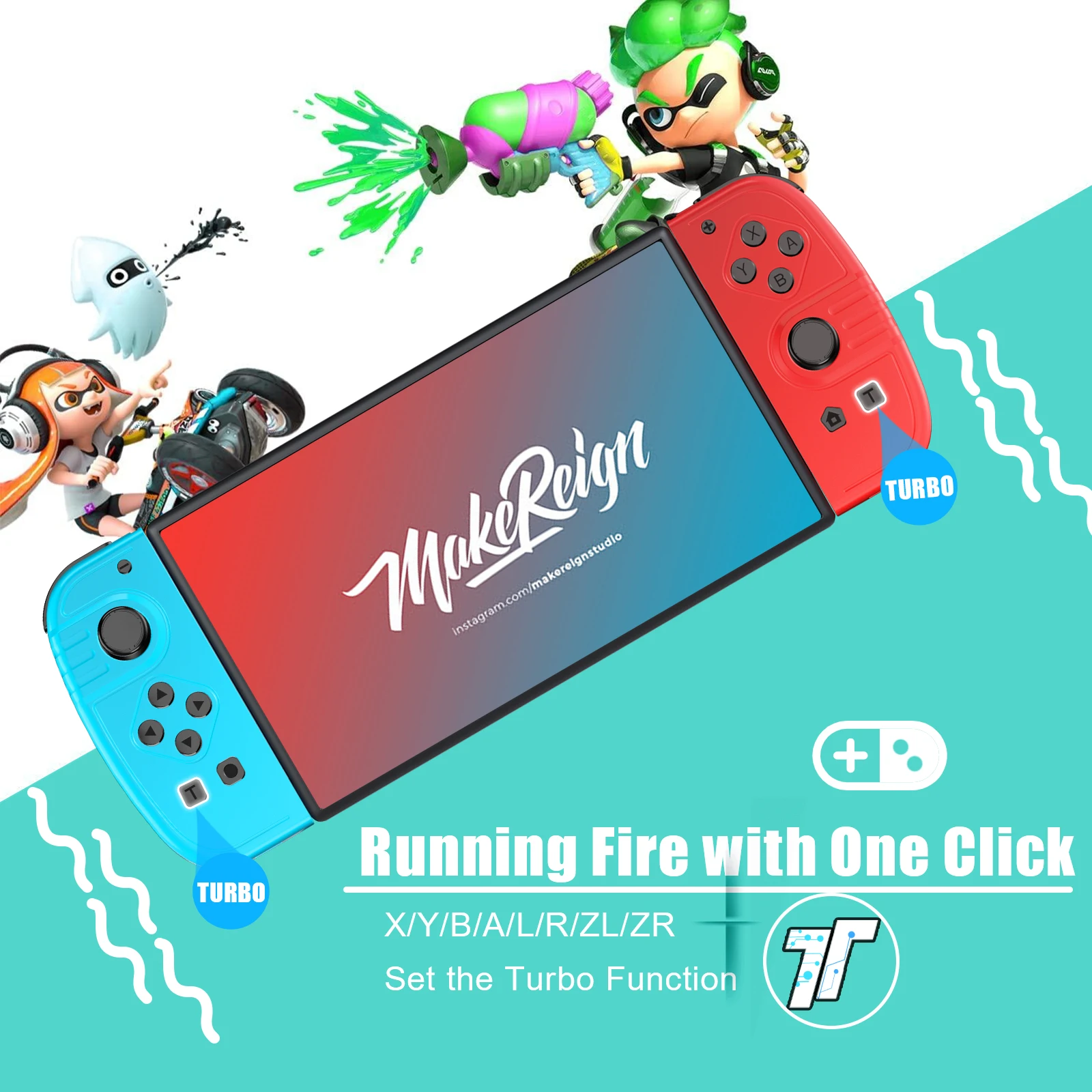 Joy Pad Gamepad per controller wireless Nintendo Switch, giochi L/R Controller a 6 assi con supporto Grip Wake-up Funct Control