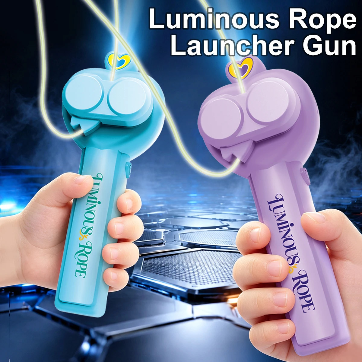 Kids Launcher Loop Rope Toy Rope Launcher Zip String Handheld Adjustable Speed Luminous Rope Lasso Kids Adult Fun Game Toys Gift