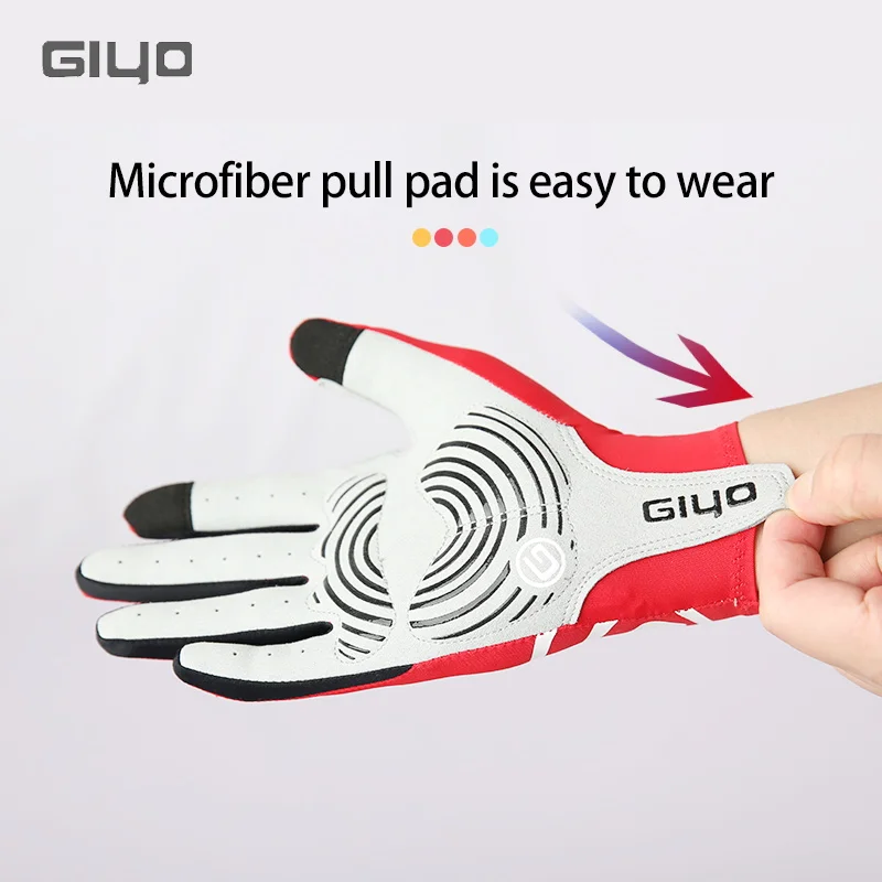 GIYO Full Fingers Cycling Gloves For Men Women Touch Screen Non-Slip Breathable Shockproof MTB Road Bike Riding Tactical Gloves