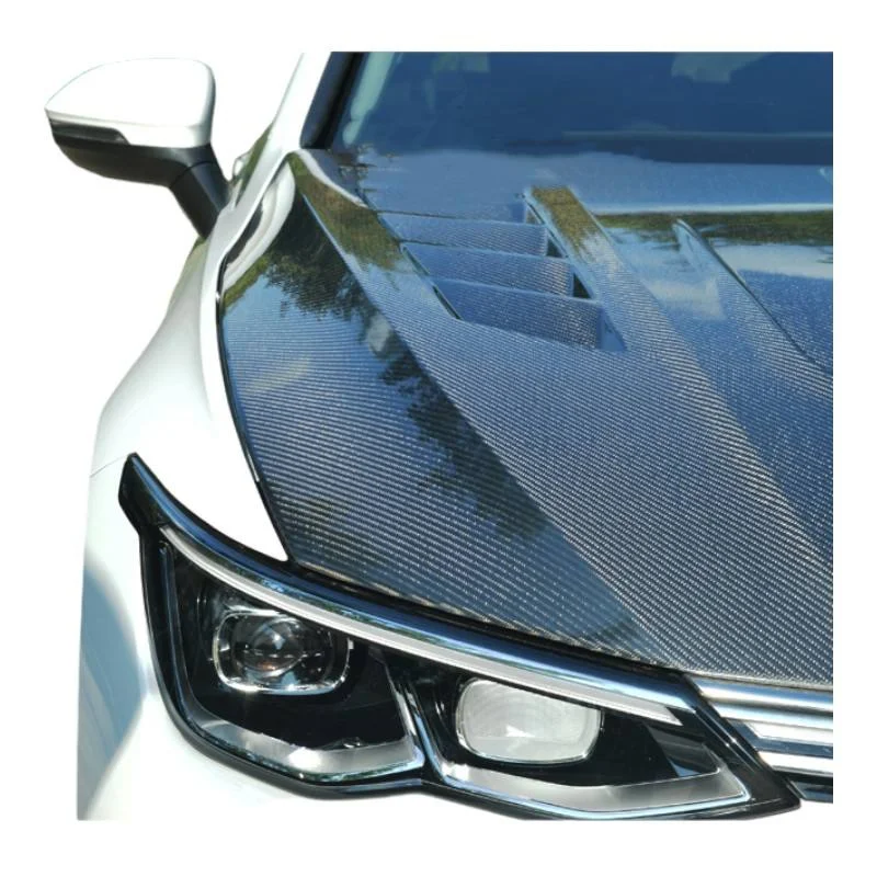 غطاء محرك السيارة من ألياف الكربون لعام 2020 + Golf8 GTI Style VW MK8 مسامير بونيه أمامية ملحقات أغطية محرك الجولف 8 #3