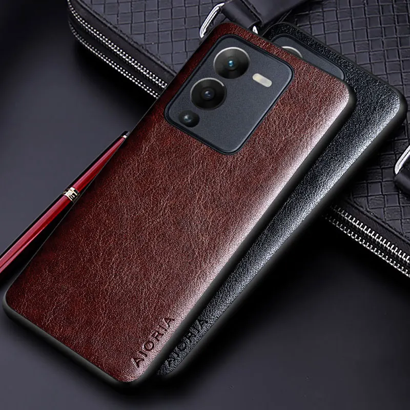 Luxury leather Case for Vivo S15 Pro V25 Pro 5G funda Business solid color Soft TUP&Hard PC phone cover for Vivo S15 Pro case