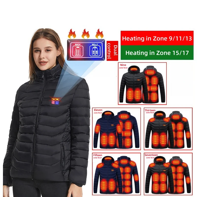 17 aree uomo gilet riscaldato giacca riscaldata invernale donna riscaldatore USB elettrico giacca tattica uomo gilet termico cappotto scaldino corpo