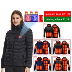 17 aree uomo gilet riscaldato giacca riscaldata invernale donna riscaldatore USB elettrico giacca tattica uomo gilet termico cappotto scaldino corpo 6XL