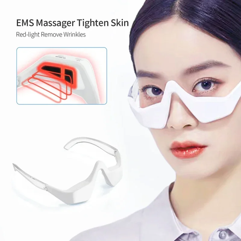 EMS Eye Massager Red Light Therapy Anti-Aging Eye Massager Hot Compress Eyes Fatigue Relief Relaxation Relieve Dark Circles